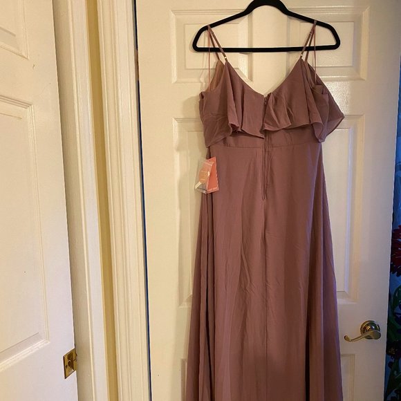 Birdy Grey Bridesmaids Dress - style JANIE - DARK MAUVE (L - with slit) - Picture 4 of 4